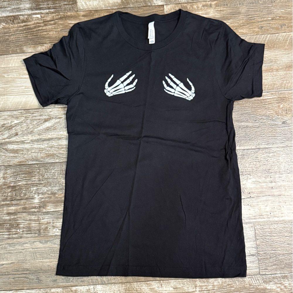 Bella Canvas Black Tee with Skeleton Design